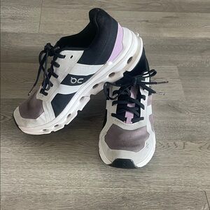 On Running Women's Black and Lavender Sneakers Size 6